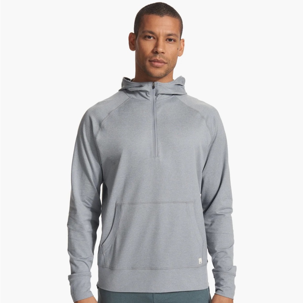 Vuori Men's Gray Zip Up Ponto Performance Half Zip Hoodie XL